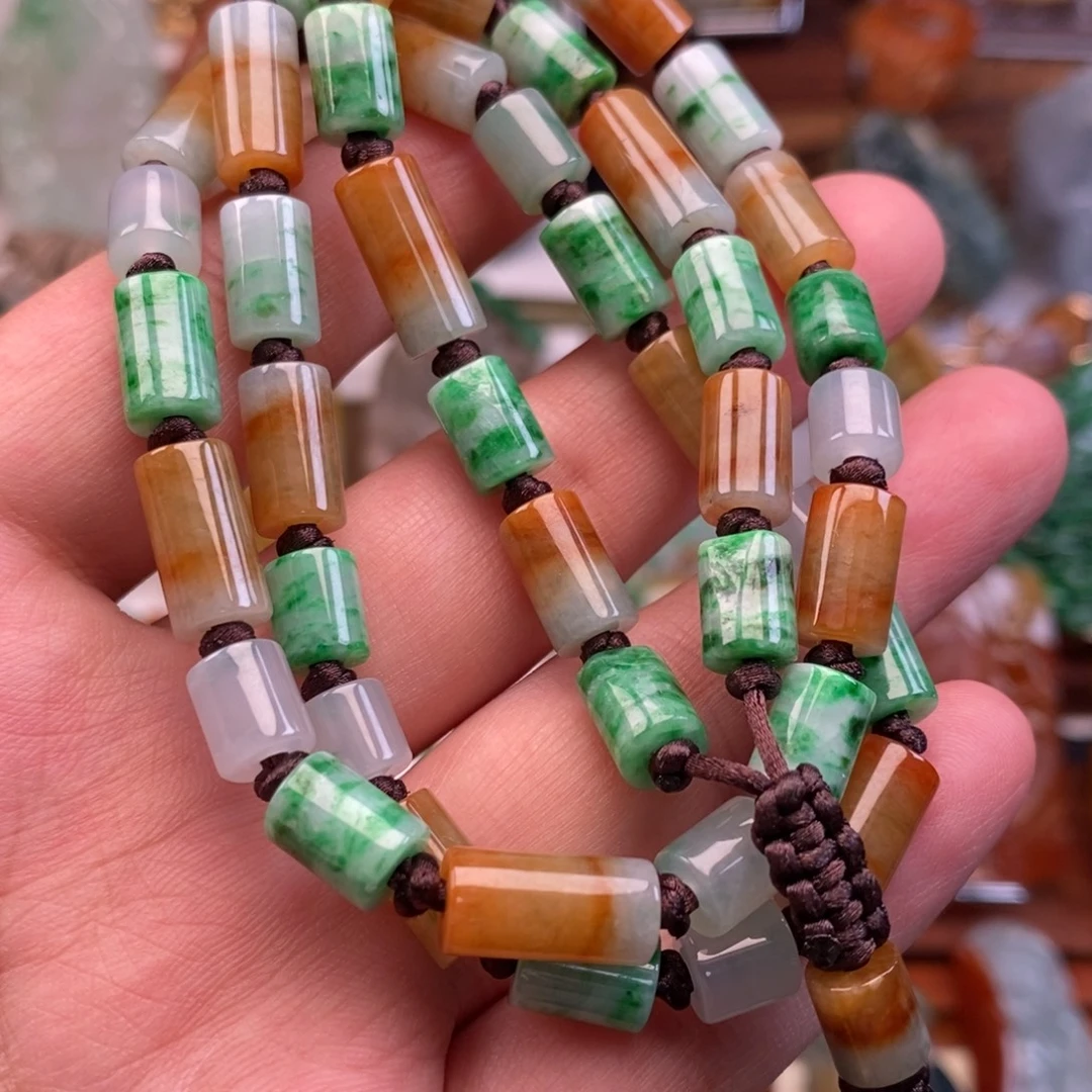 翡翠未镶嵌颈饰长串