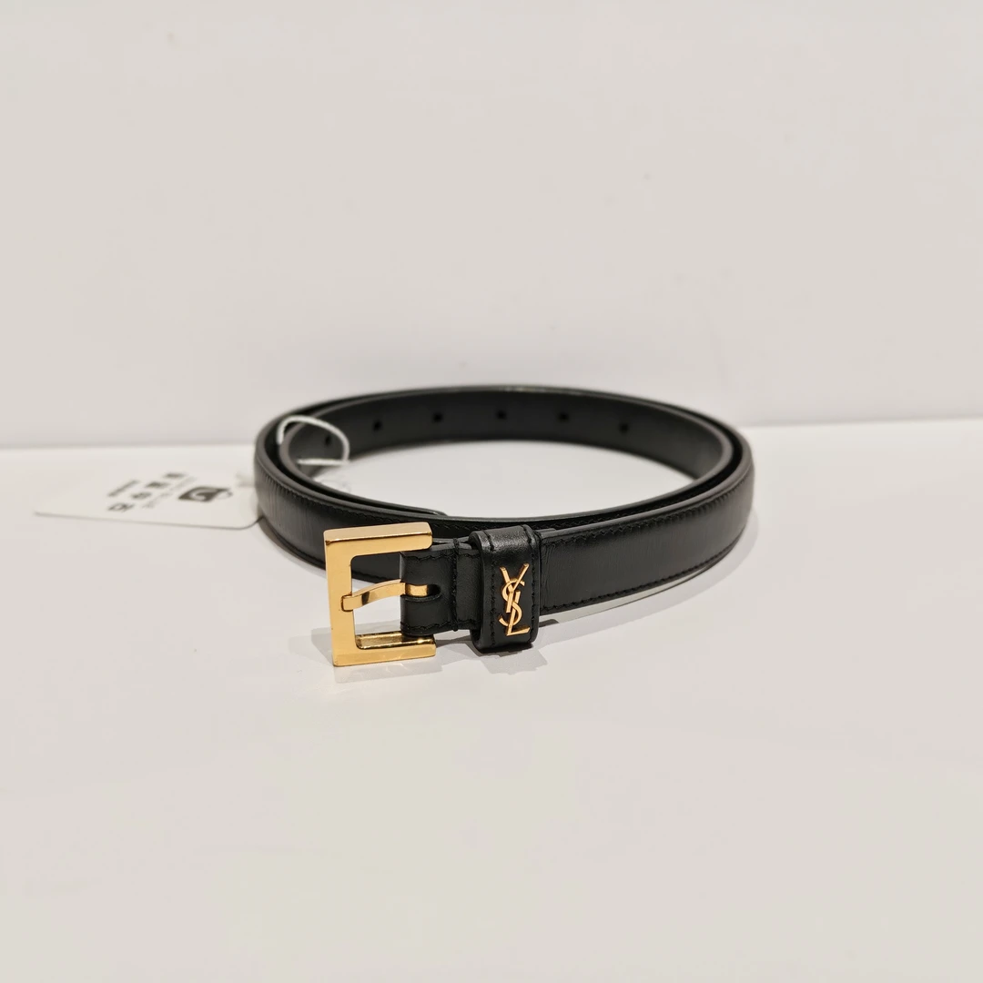 99新 YSL/圣罗兰 蔚蓝/黑金腰带 2/75cm