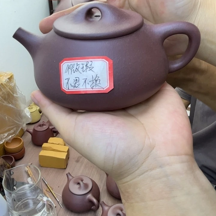紫砂茶壶微瑕封釉大石瓢