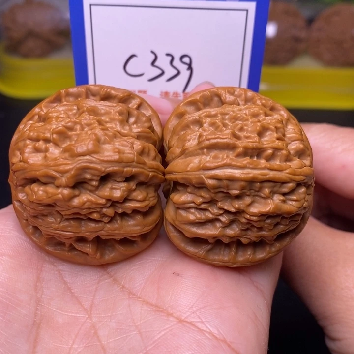文玩核桃把件42球白c339