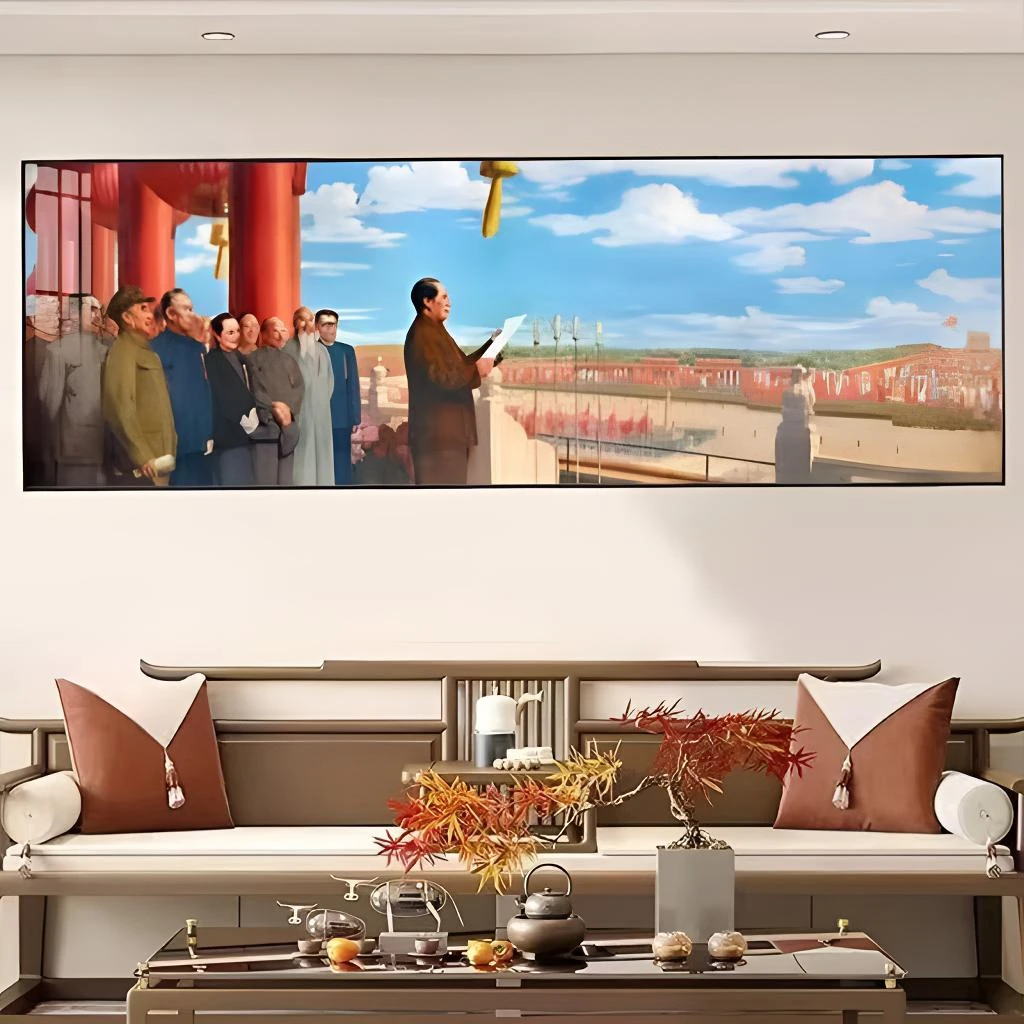 高清开国大典经典画怀旧画装饰画宣传画定制客厅书房壁画十大元帅