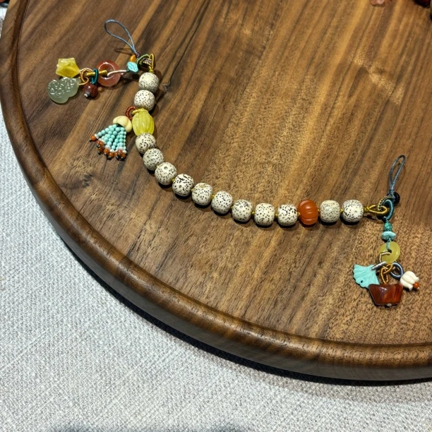 星月双头流苏手机挂件