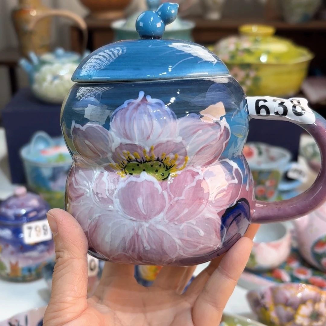 景德镇手绘高温釉下彩陶瓷茶具