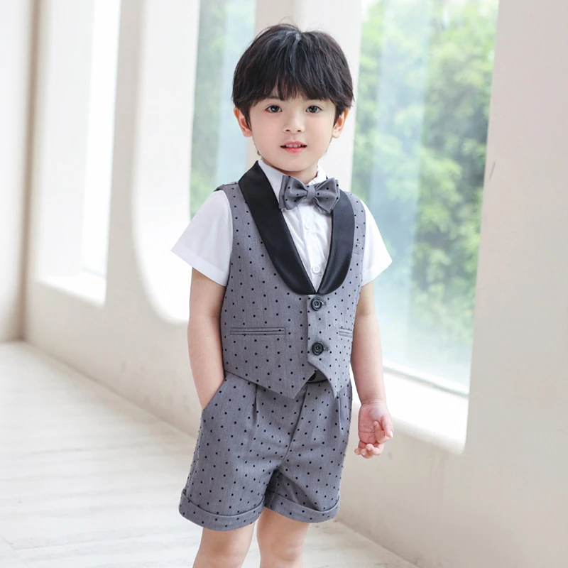 中小童周岁生日花童礼服演出服夏季儿童儿童西装套装宝宝服装男童