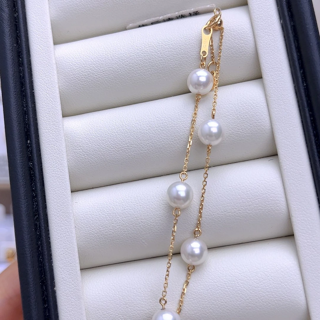 手链海水珍珠18K金镶嵌