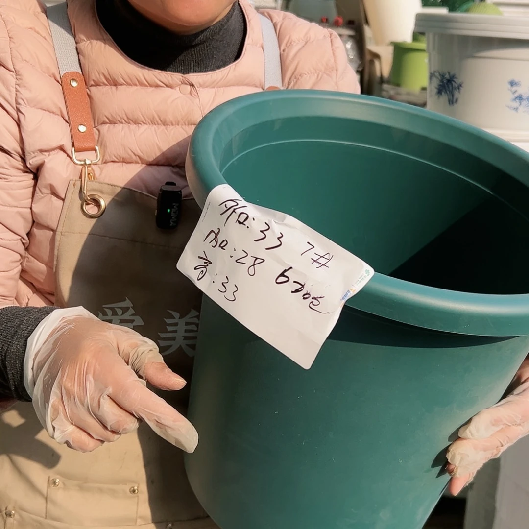 树脂四季盆7#墨绿色6个无托