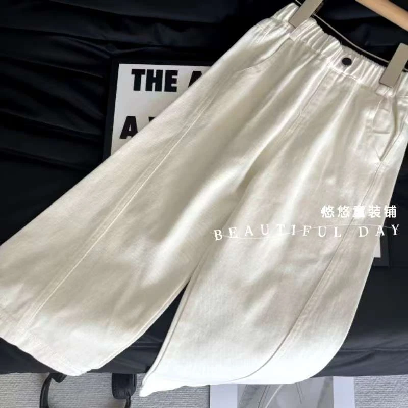 童装女童韩版休闲撞色直筒裤春秋新款儿童百搭裤子