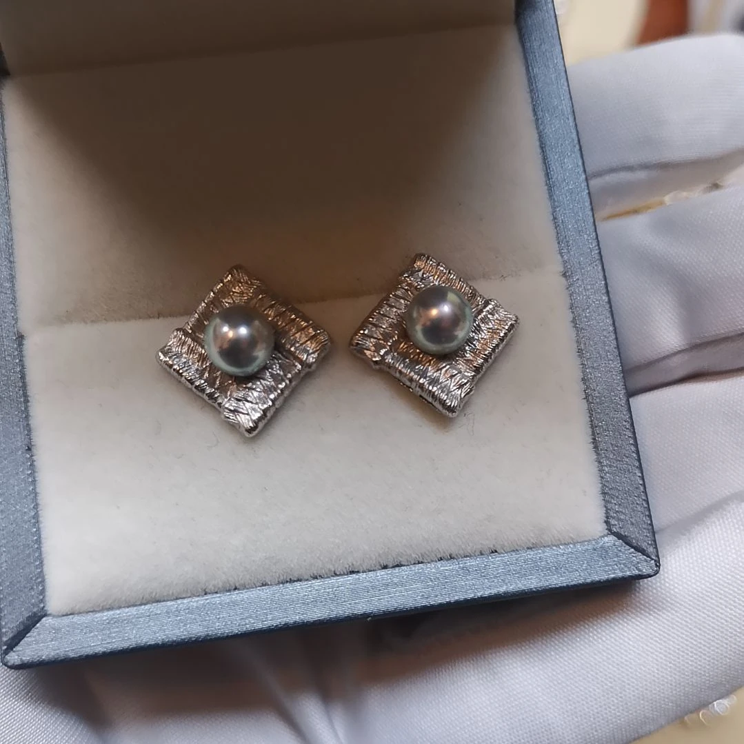 海水珍珠耳饰银S925镶嵌香***娜