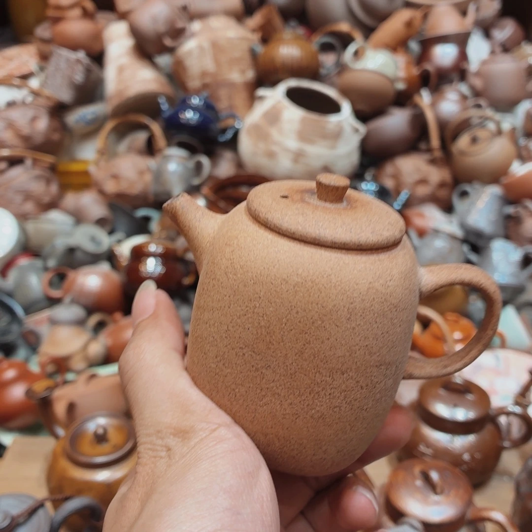 柴烧老岩泥手工茶壶器皿