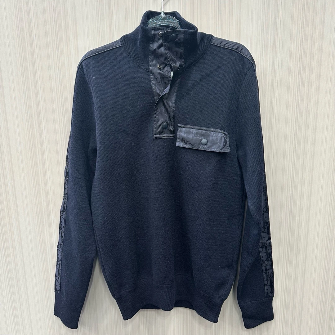 全新未使用 DIOR/迪奥 老花拼接满印高领卫衣 尺码XS 10207