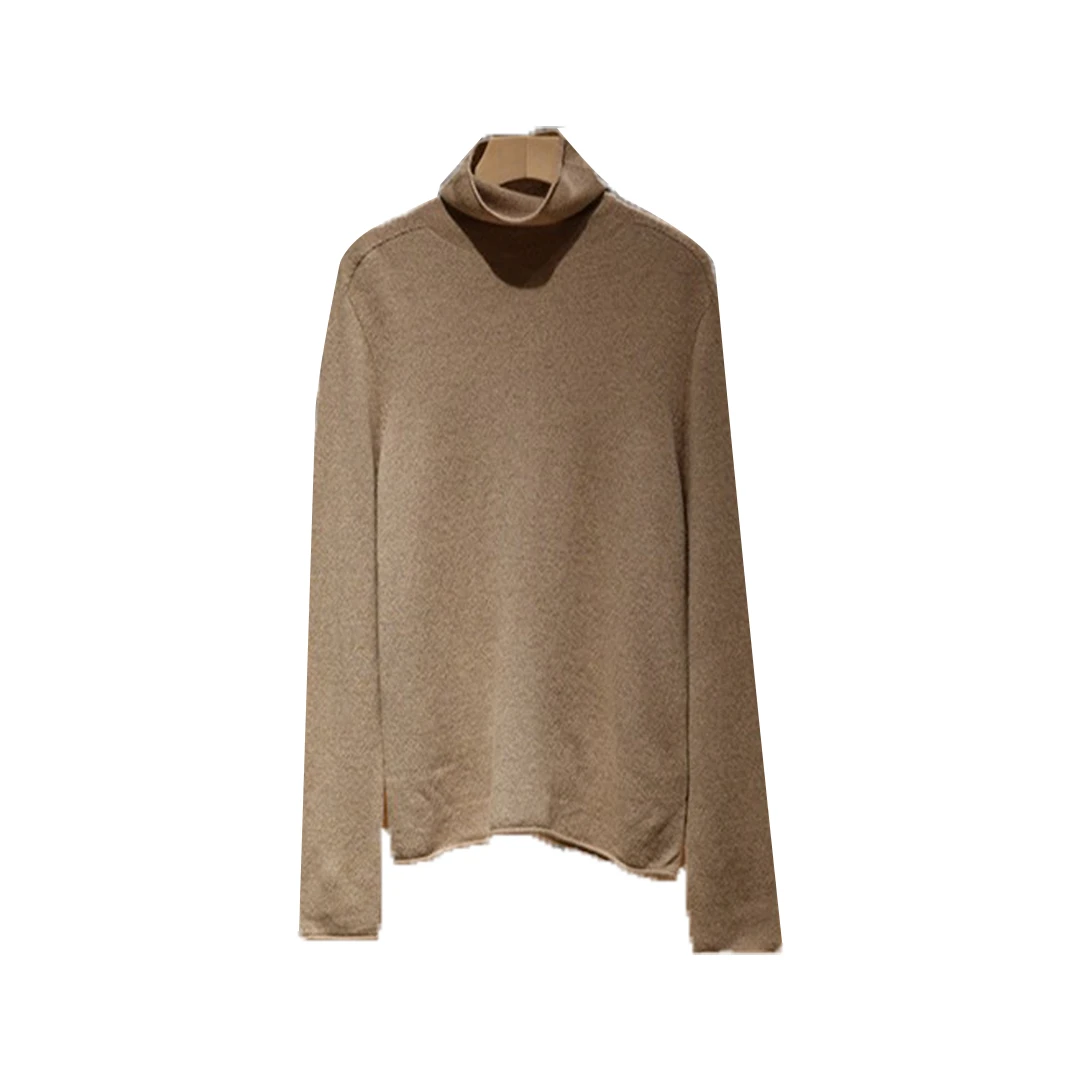 布衣分享  高定版无骨无接缝针织羊绒亲肤柔软堆堆领打底衫92581