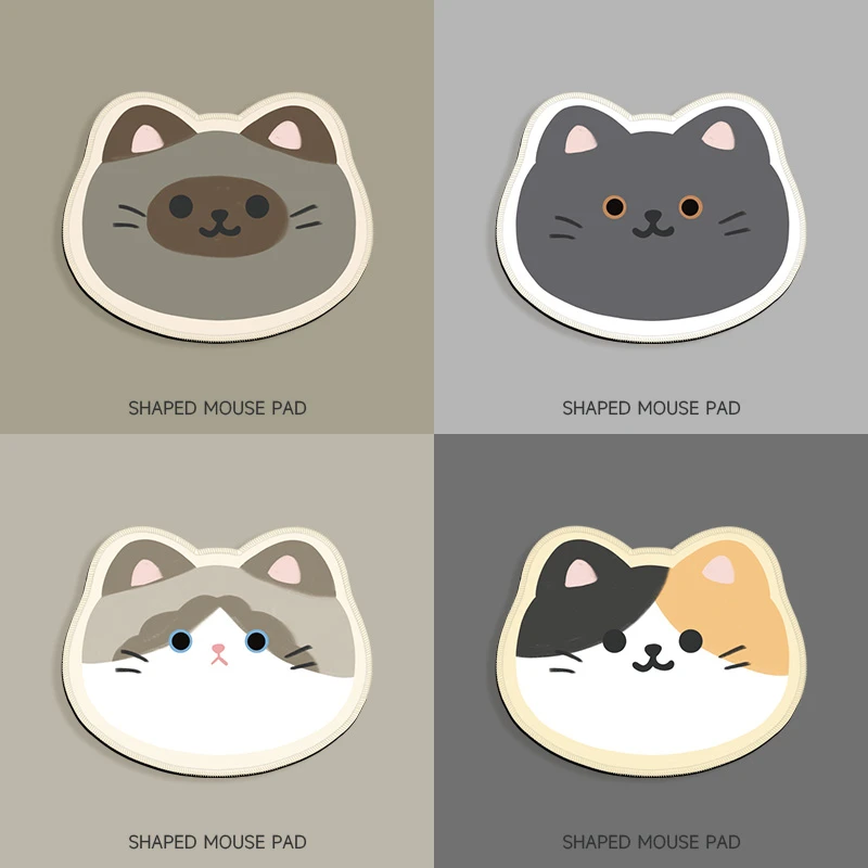 原创猫咪异形鼠标垫小号可爱小猫卡通软垫办公电脑桌垫游戏专用