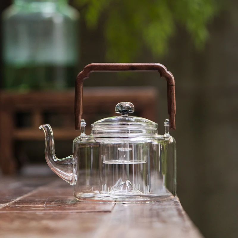晶焱新款方韵壶玻璃茶壶泡茶专用大容量煮茶壶茶水分离泡茶壶