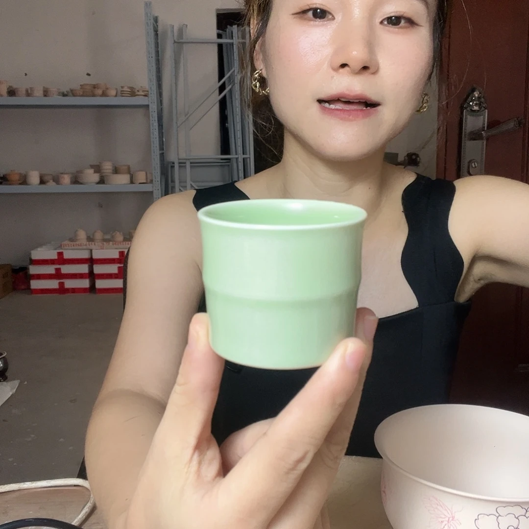 景德镇手工艺竹节杯