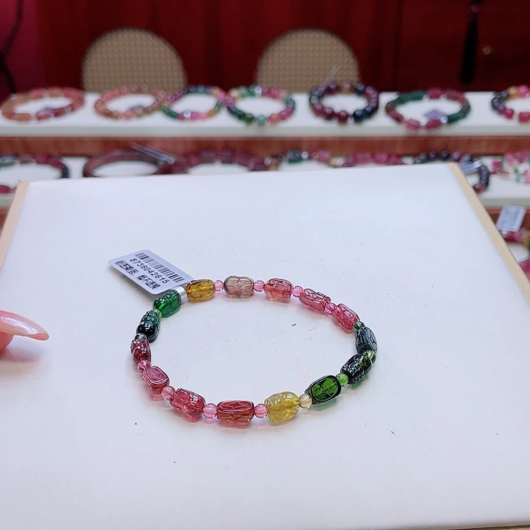 手串碧玺未镶嵌多样性发其一