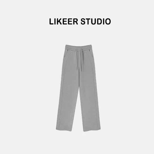 【自在】天竹纤维显瘦侧骨线休闲裤春夏垂感直筒长裤百搭阔腿裤S795