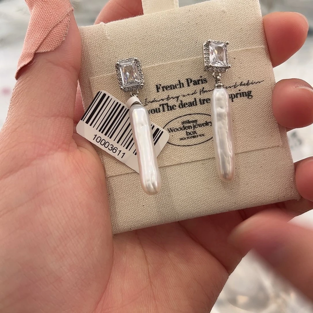 淡水珍珠耳饰合金