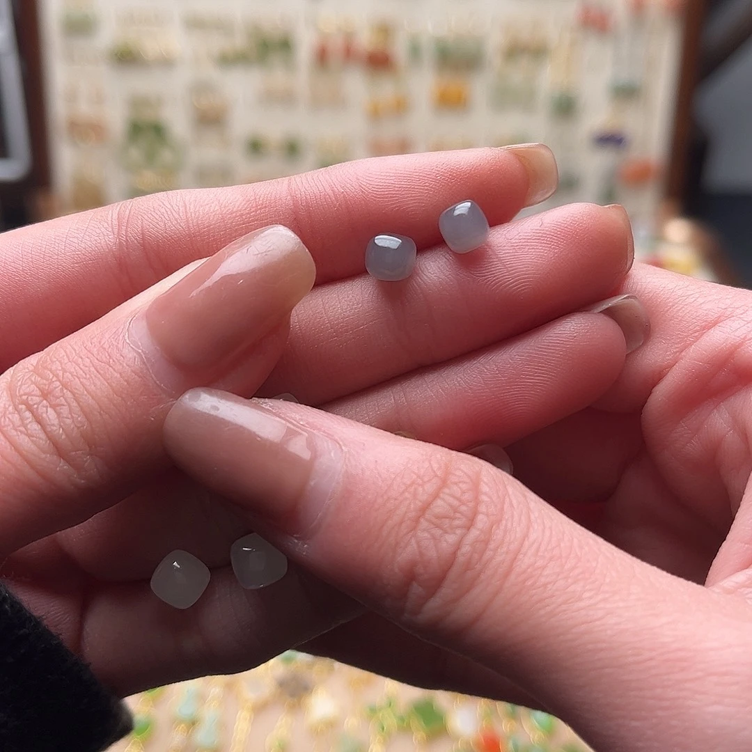 和田玉银S925镀金镶嵌耳饰