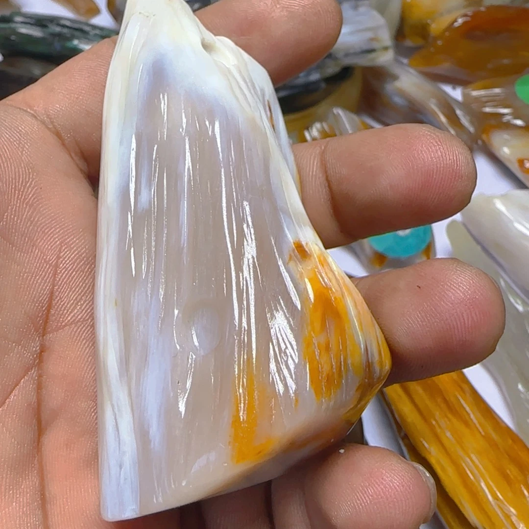 硅化玉未镶嵌手把