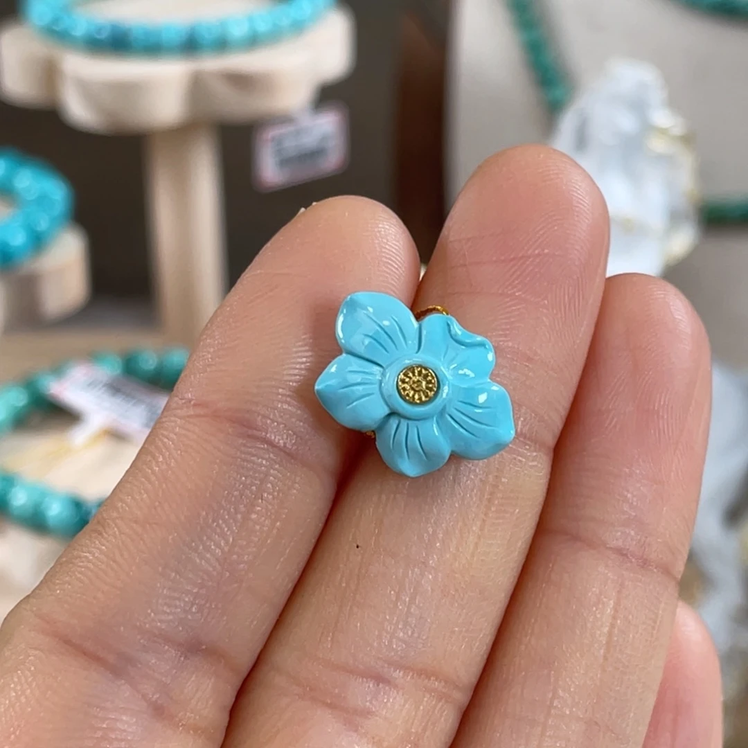 绿松石未镶嵌套链高蓝精美花