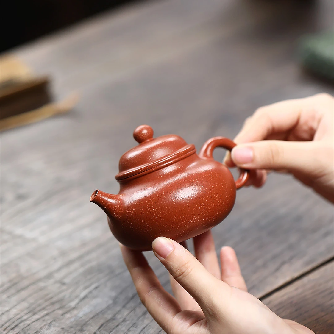 容天壶宜兴红泥小容量手制手工紫砂壶原矿降坡泥家用功夫紫砂茶壶
