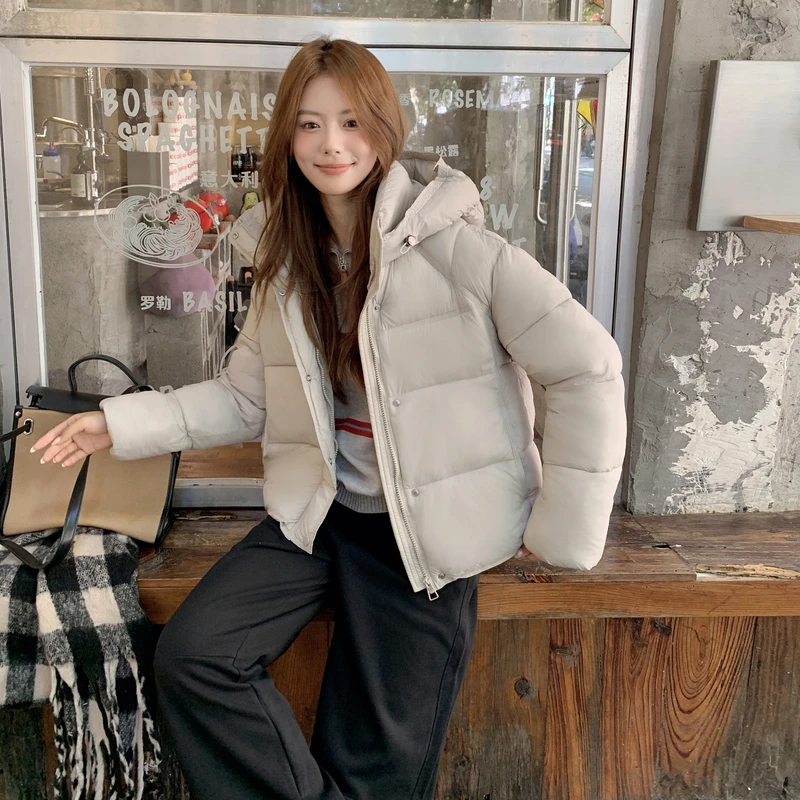 超软泡芙云朵短款棉服外套女秋冬季小个子韩版显瘦龟背面包服棉衣