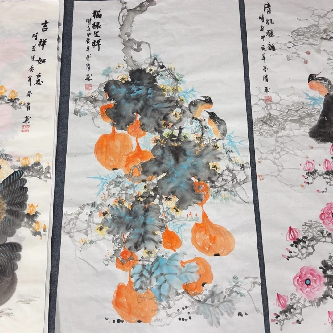 国画三尺尺寸50X100纯手绘作品