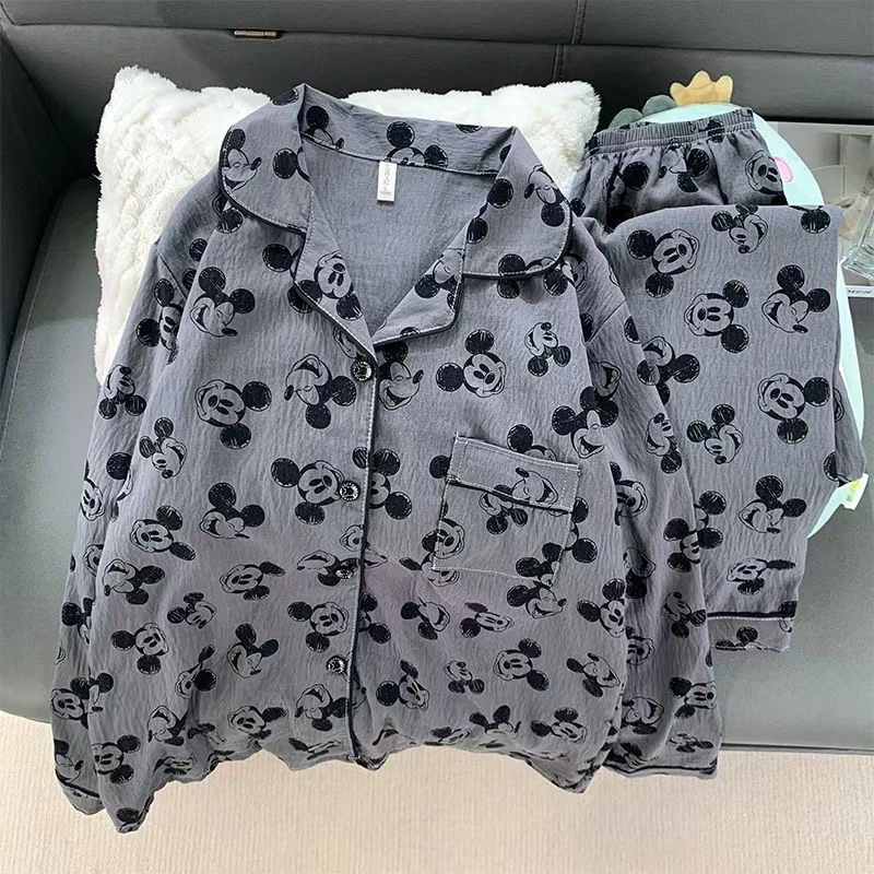 2025年开衫长袖长裤可爱睡衣女款套装甜美公主风宽松睡衣811