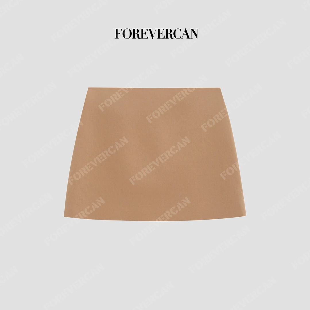 FOREVERCAN“橡木苔”极简天丝棉百搭A字半身裙短裙SD23758