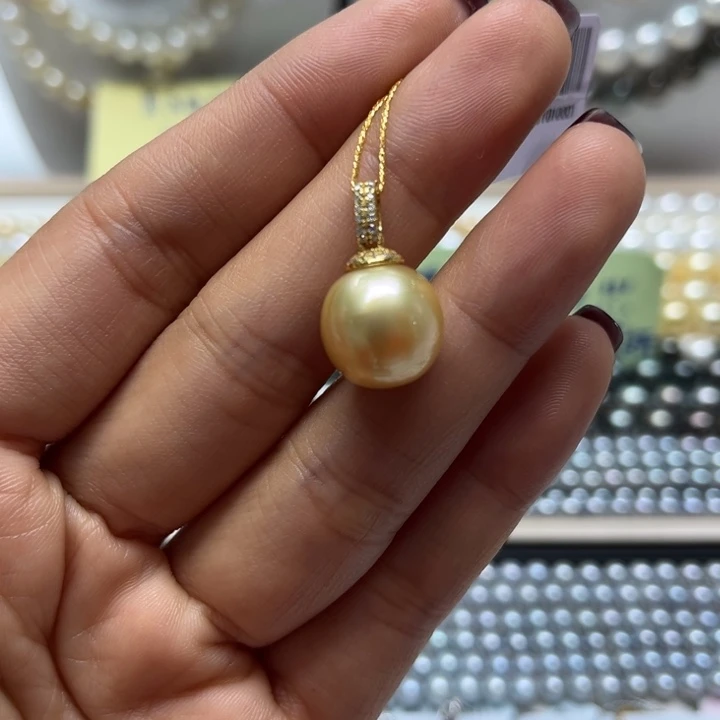 海水珍珠吊坠(不含链)银S925镶嵌