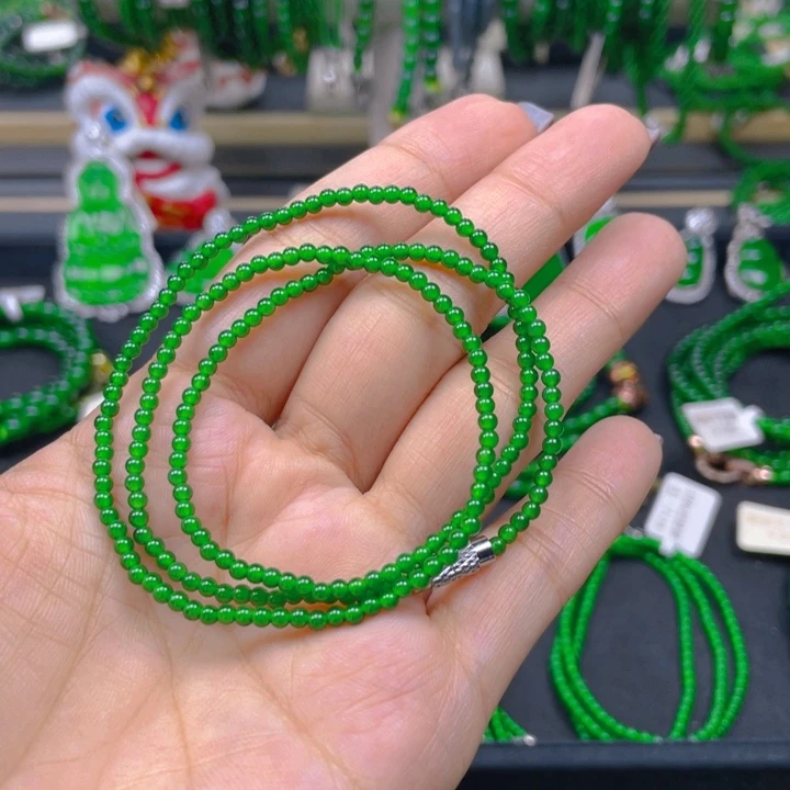 翡翠未镶嵌颈饰项链2.5