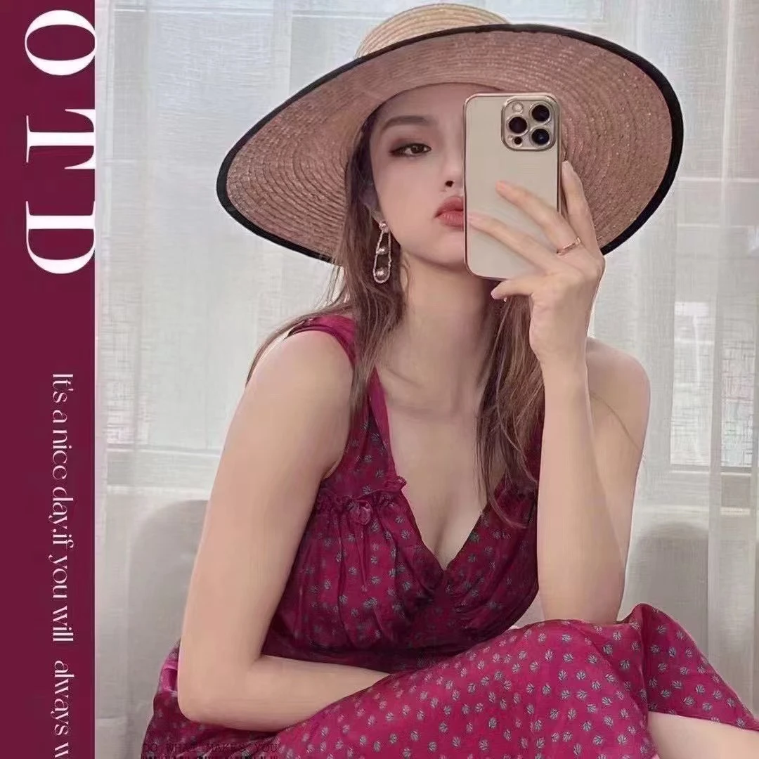 桑蚕丝法式复古慵懒风夏季连衣裙休闲显瘦舒适大码蕾丝L468