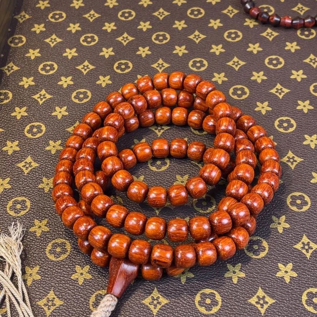 檀香紫檀（小叶紫檀）1011老型108颗顶泥玉化琴料满星满龙鳞124号