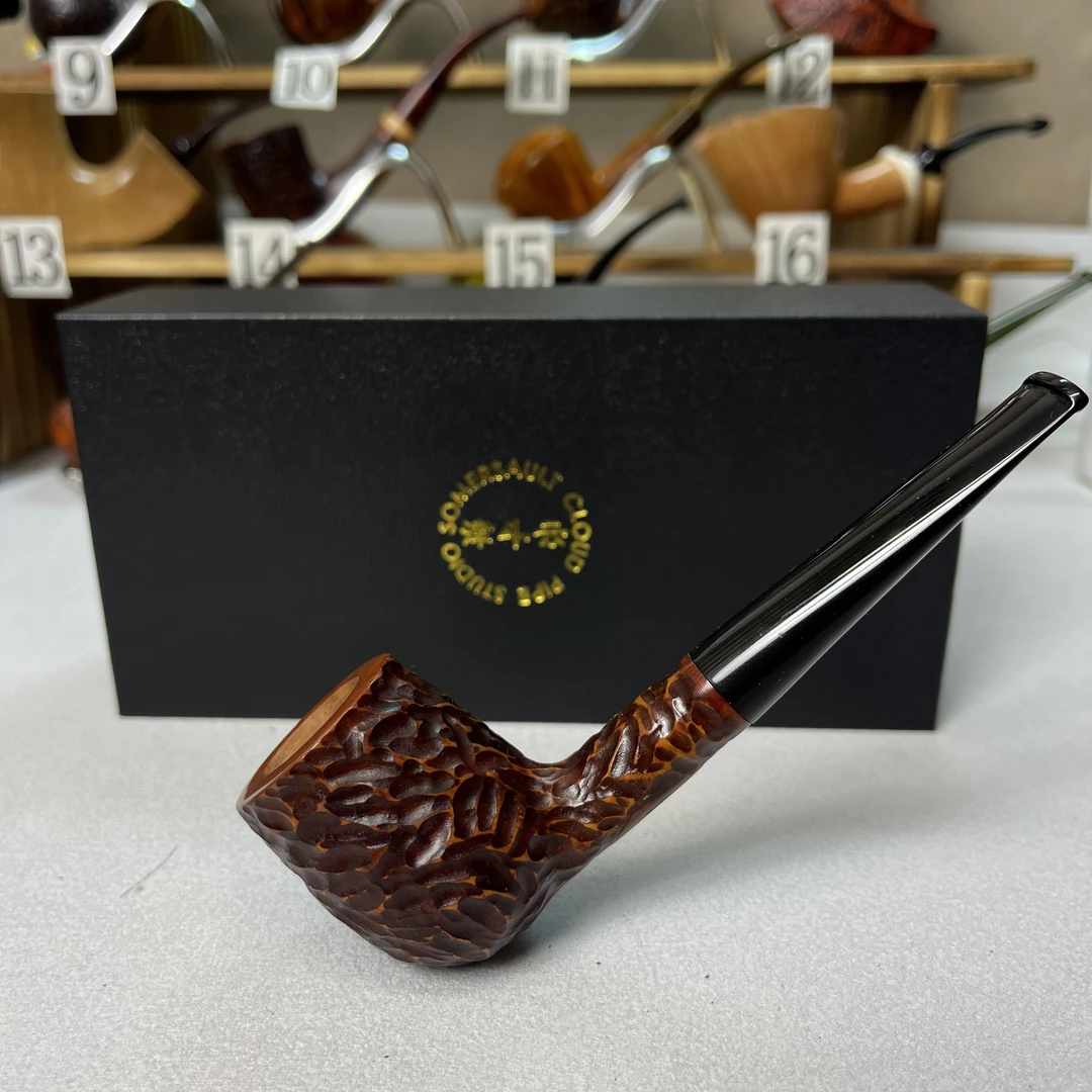 【津斗云雕刻撞球】精品石楠木手工烟斗，彼*森工艺，口20深40长137