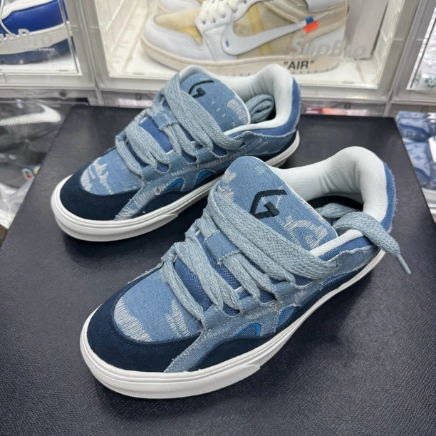 41码/水洗拼皮 面包板鞋/99新原盒/0980