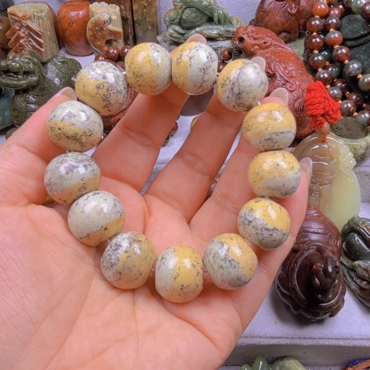 岫岩河磨玉（透闪石质玉）手串未镶嵌后*