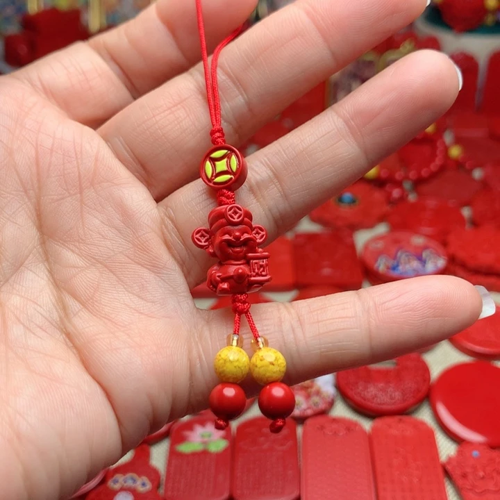 天然辰砂工艺品朱砂手机坠