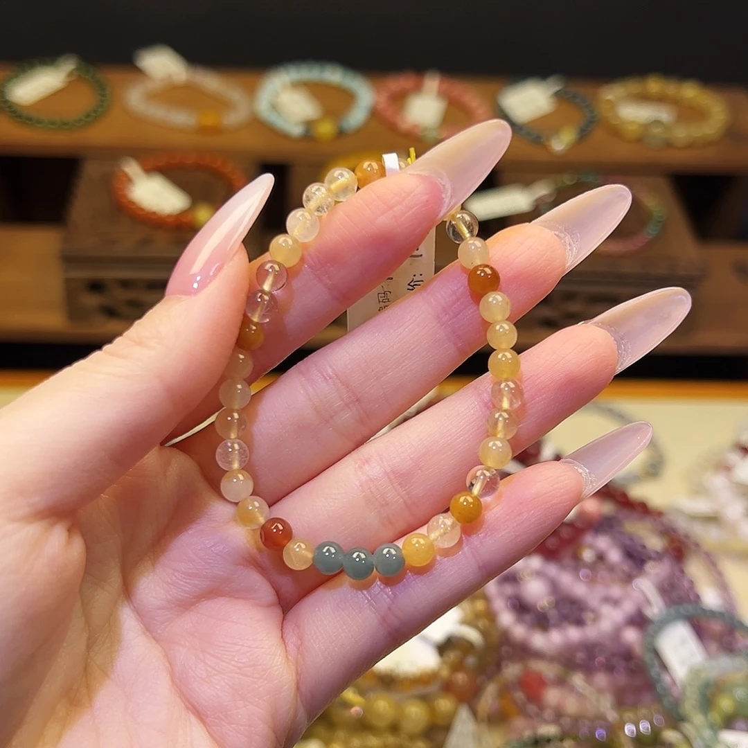 烟晶手链银S925镶嵌兔7200