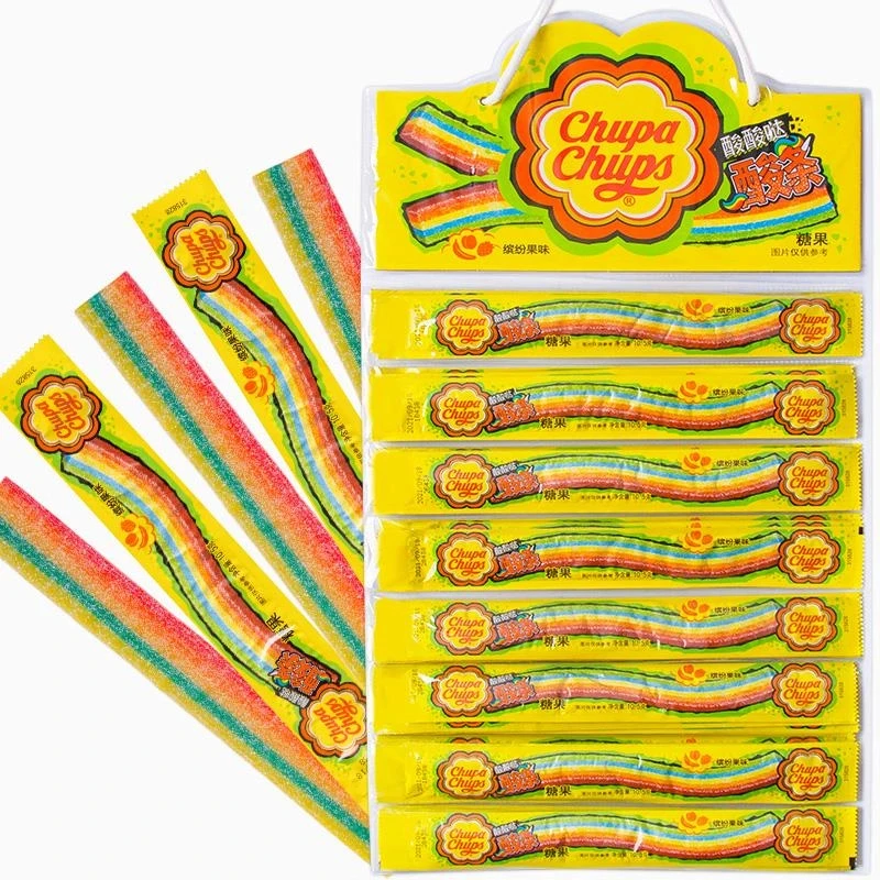 珍宝珠酸条糖彩虹糖果汁酸砂软糖橡皮糖儿童糖果休闲儿童小零食