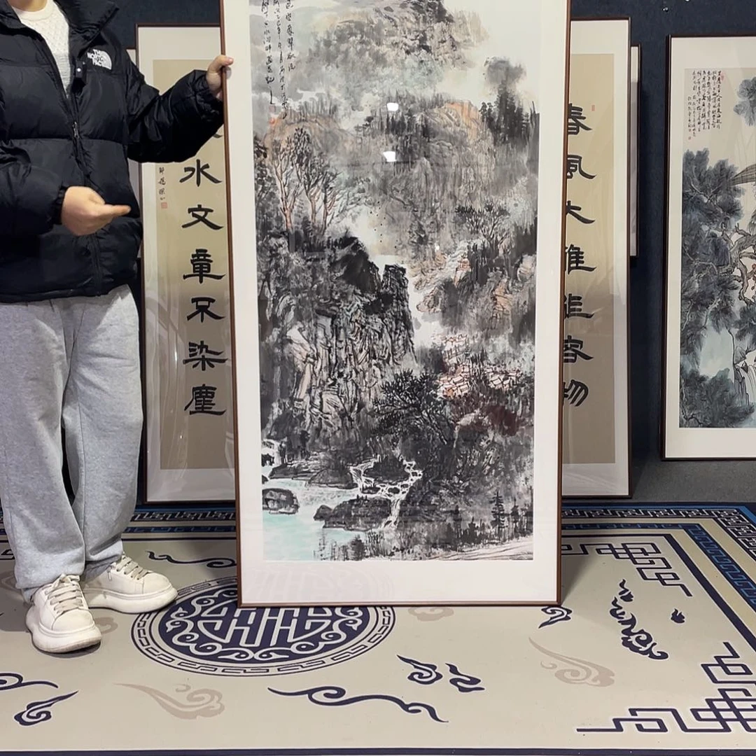 国画手绘画作品带框80/160