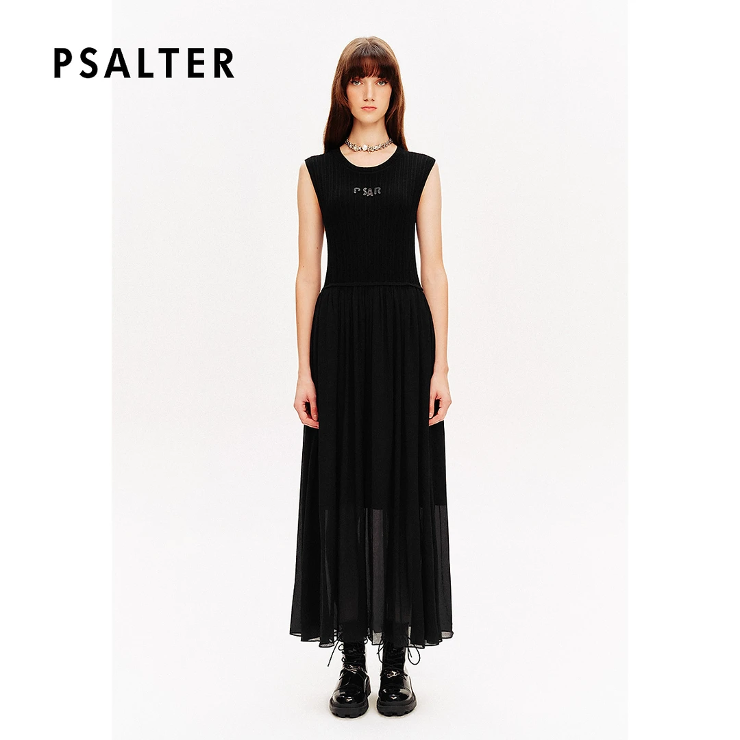 PSALTER诗篇显瘦气质拼接假两件修身针织裙连衣裙春夏