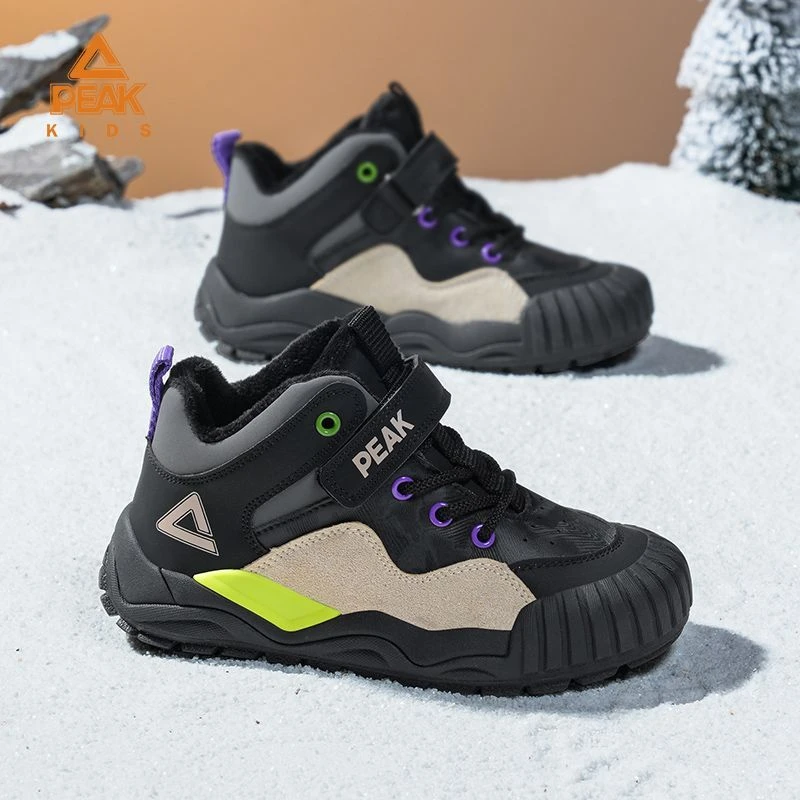 PEAK/匹克2025冬季男童女童棉鞋儿童新款加绒运动鞋保暖防滑雪地