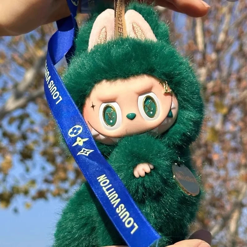 zimomo小首领特定制款绿色改娃拉布布labubu毛绒搪胶定制礼物挂件