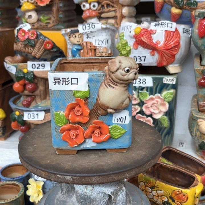 紫砂花盆粗陶材质多肉花盆