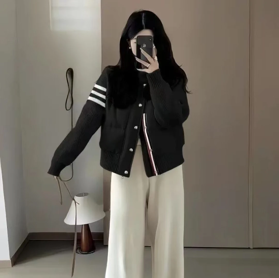 公主 秋冬季韩系针织拼接设计感小个子短款棉服小众棉袄外套6295