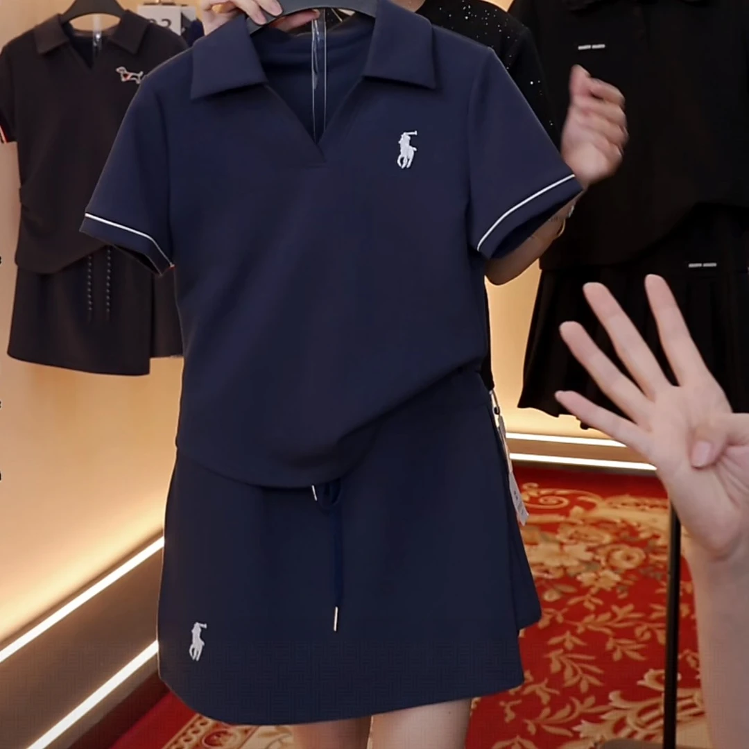 【宠粉价】夏季新款V领小马休闲显瘦短袖两件套连衣裙裤TZ-246