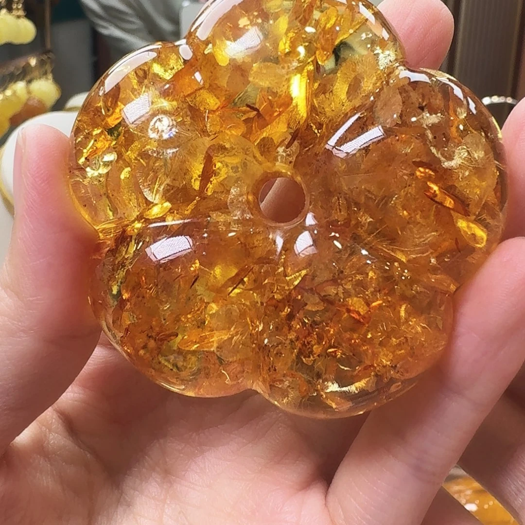 琥珀未镶嵌颈饰吊坠