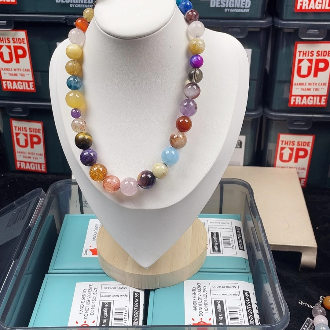 手链银S925镶嵌烟晶