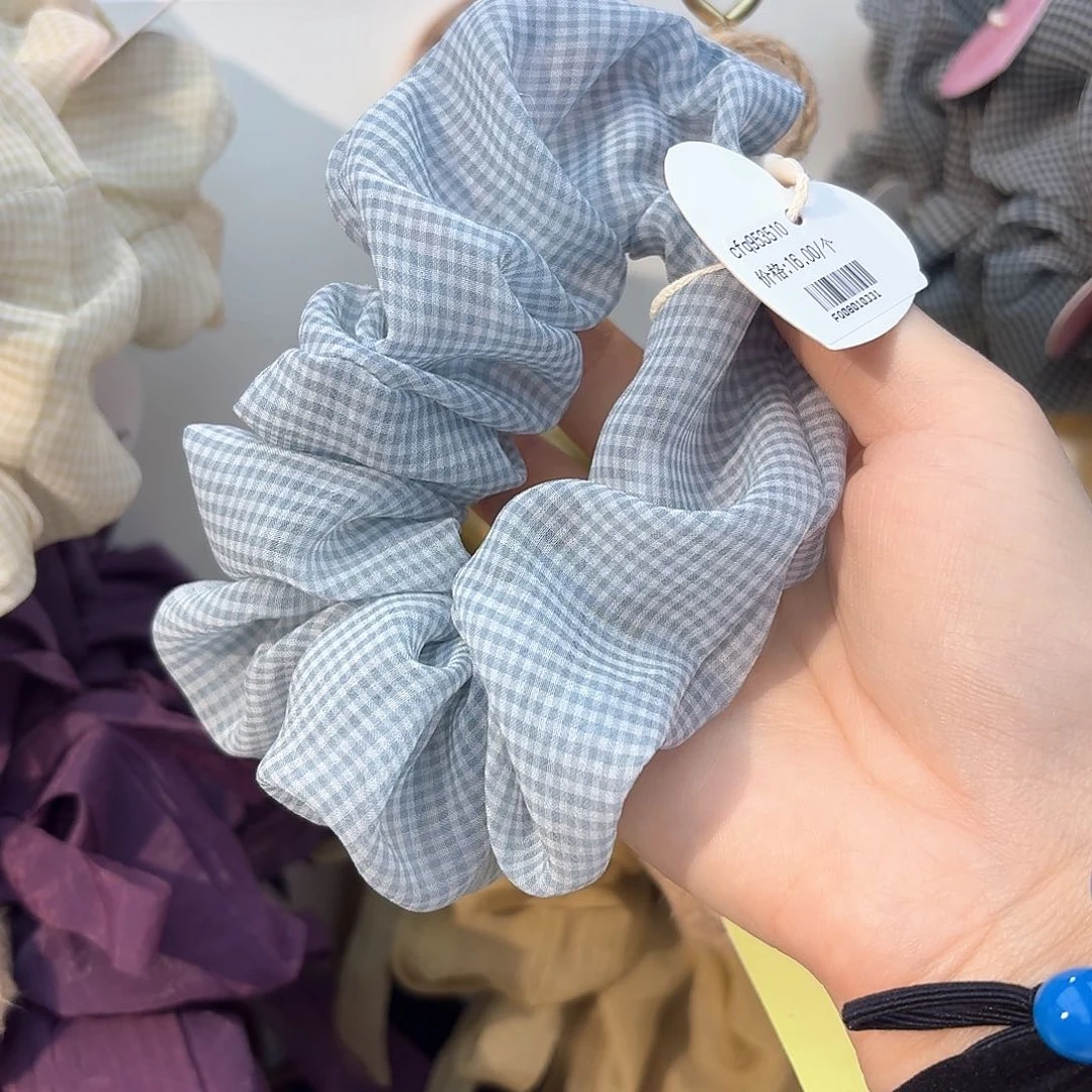 皮质铁合金蓝格子纱圈深一点
