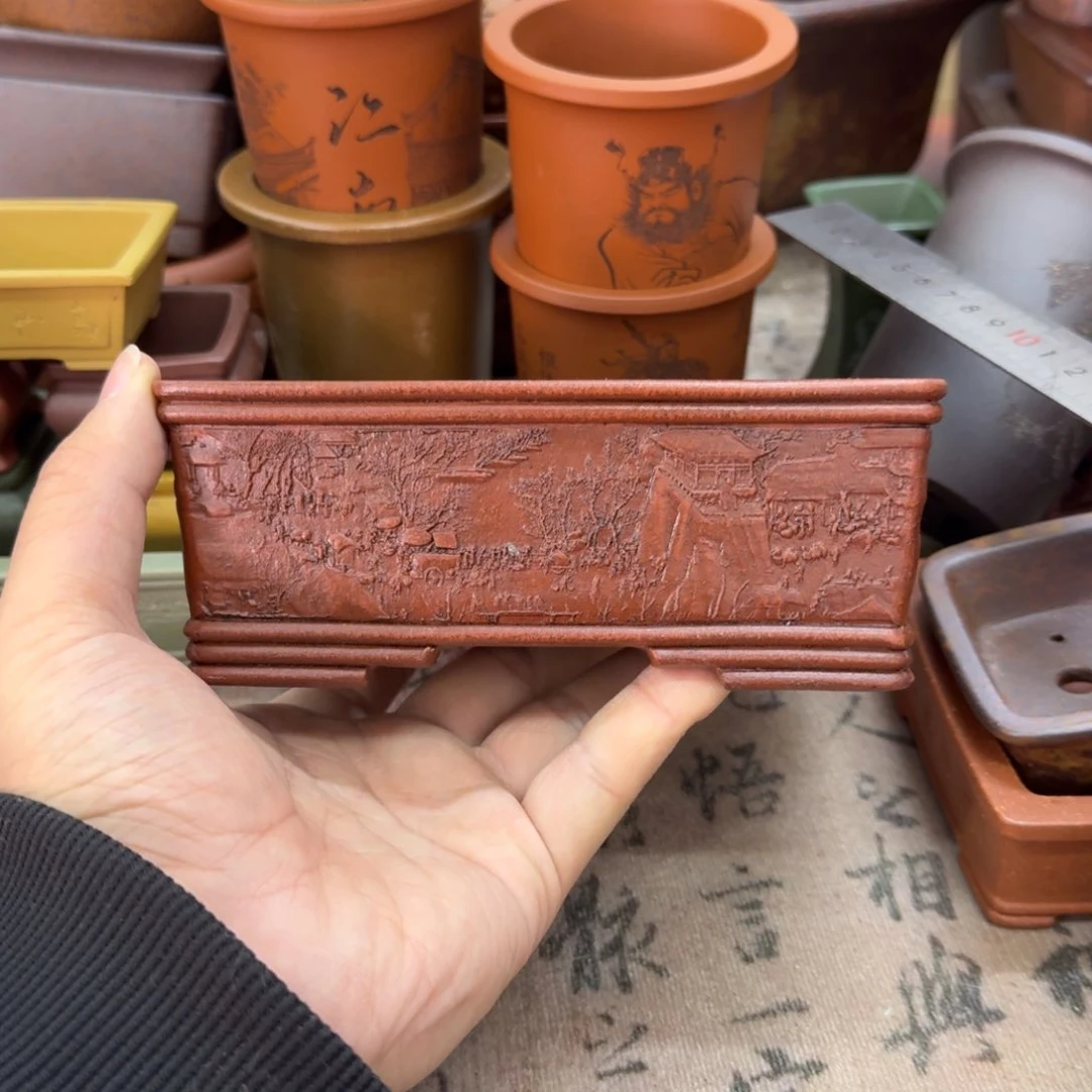 紫砂花盆宜兴紫砂正品14x10x4.8